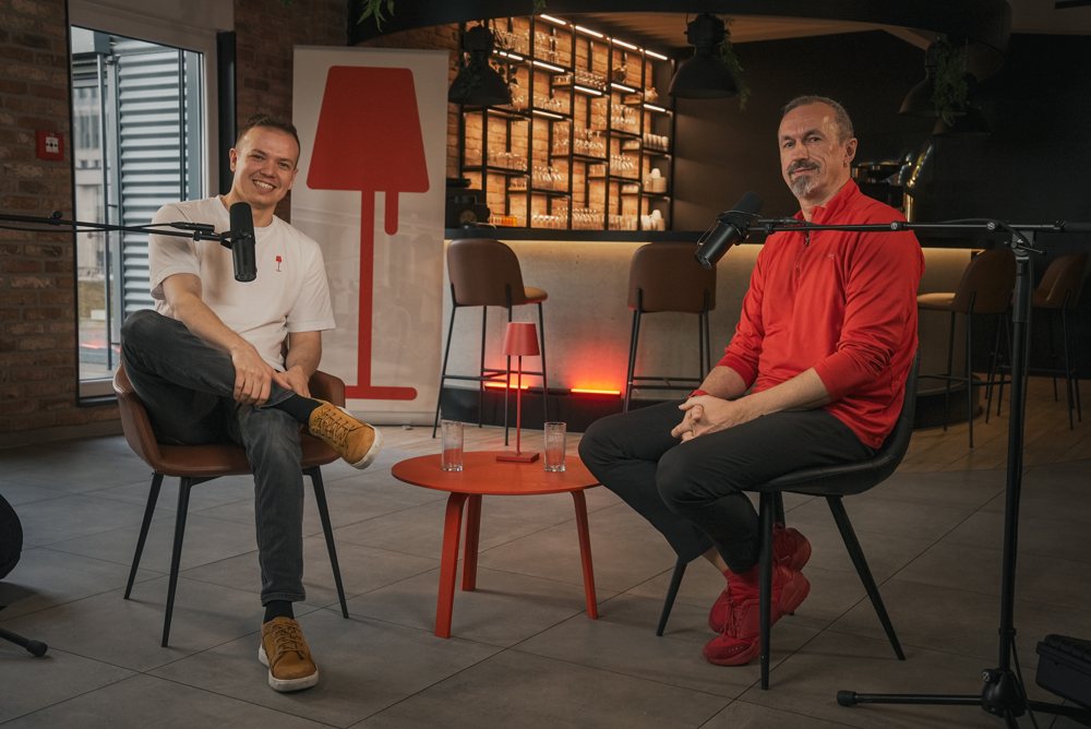 Louis Steininger mit Sascha Kühn bei der Aufnahme