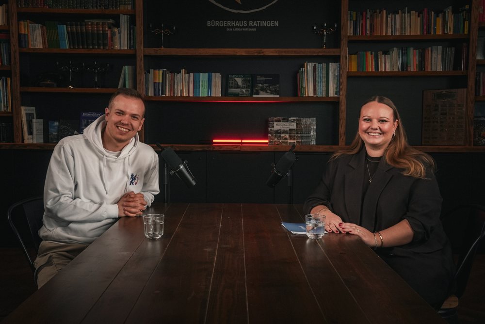 Louis Steininger mit Lisa Brauer bei der Aufnahme