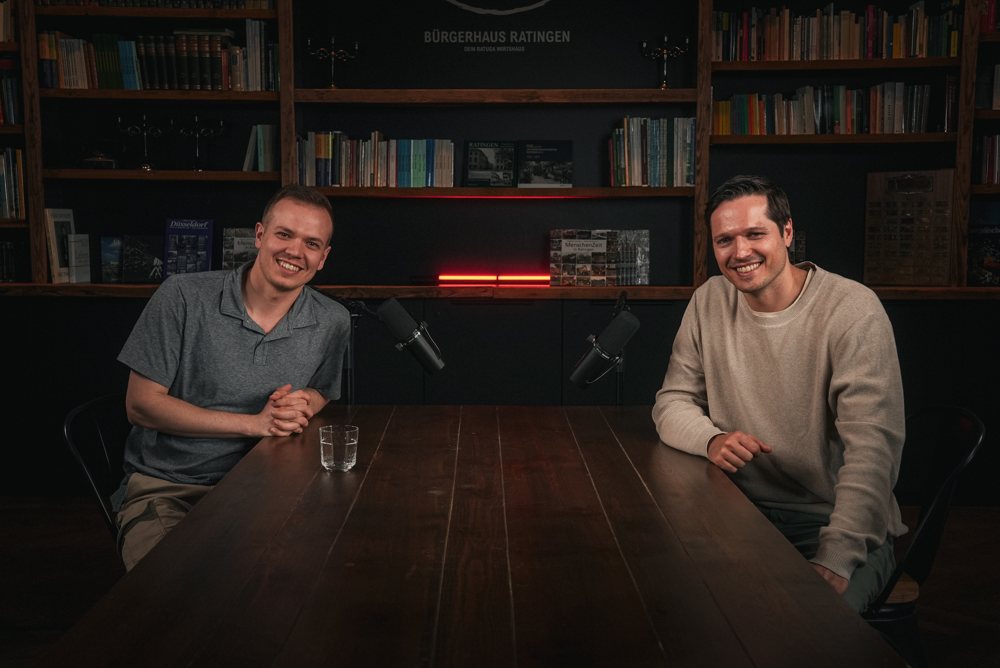 Louis Steininger mit Bastian Schlierkamp bei der Aufnahme